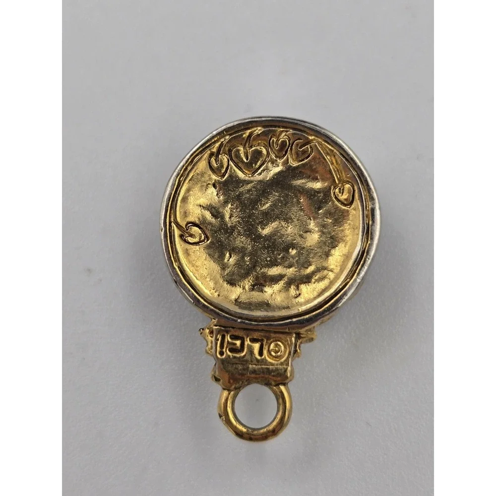 LCi Vintage Liz Claiborne‎ Gold Tone Black Cabochon Gold tone Pendant Charm - Picture 7 of 7